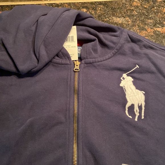 Polo Ralph Lauren Boys zip up Hoodie ( Big pony ) Navy Blue size XL 18-20 - Picture 6 of 6